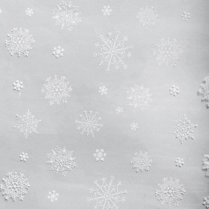 Плёнка упаковочная на Новый год глянцевая «Снежинки», белая, 1×5 м