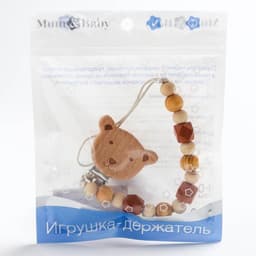 Держатель для соски - пустышки «Мишка», деревянный