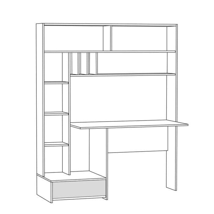 Стол письменный «Лайт», 1500×570×1800 мм, цвет дуб крафт золотой/белый премиум