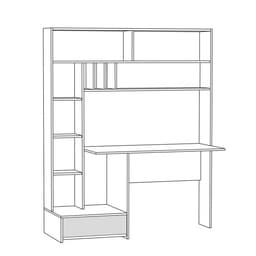 Стол письменный «Лайт», 1500×570×1800 мм, цвет дуб крафт золотой/белый премиум