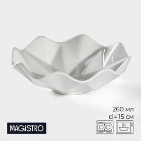 Салатник Magistro «Изобилие», 260 мл, d=15 см, фарфор, белый