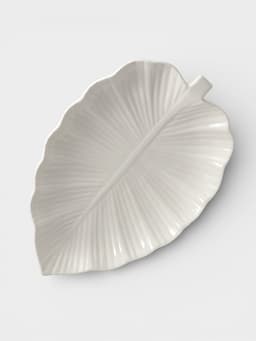Блюдо Magistro «Лист Бланш», 31×22×3.5 см, фарфор, белое