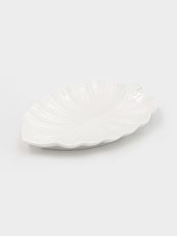 Блюдо Magistro «Лист Бланш», 31×22×3.5 см, фарфор, белое