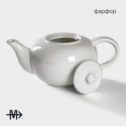 Заварочный чайник Magistro «Бланш», 1 л, фарфор, белый