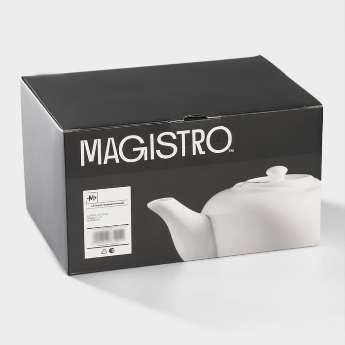 Заварочный чайник Magistro «Бланш», 1 л, фарфор, белый