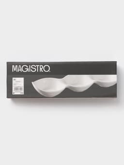 Менажница Magistro «Бланш», 3 ячейки, 28×8.5×4.5 см, фарфор, белая