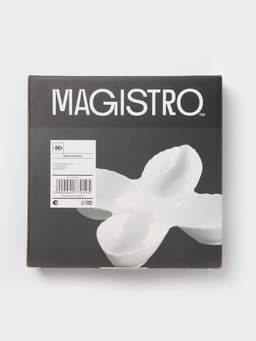Менажница 4 ячейки Magistro «Лист Бланш», 27×4 см, фарфор, белая