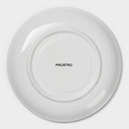 Бульонница с блюдцем Magistro «Бланш», 400 мл, блюдце d=18 см, фарфор, белая