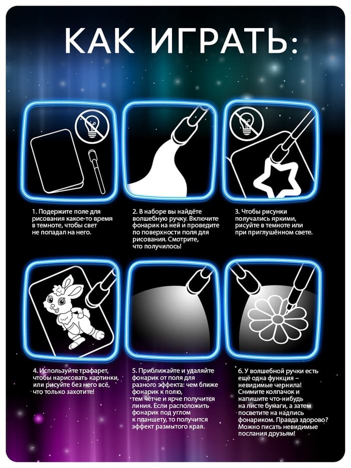 Набор для рисования светом «Котейки», ручка с фонариком и невидимыми чернилами