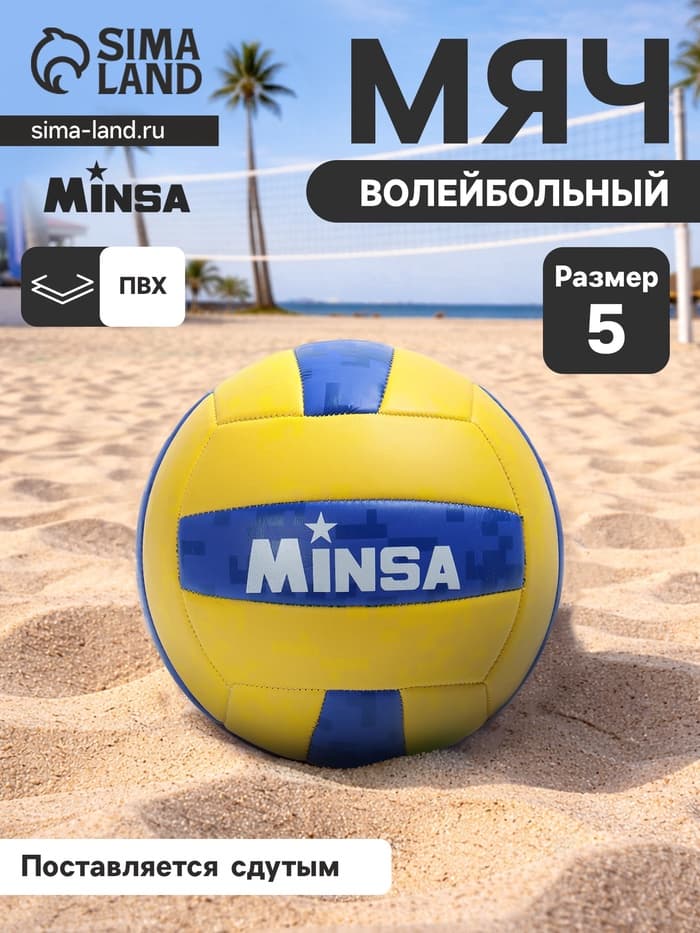 Волейбольный мяч MINSA, машинная сшивка, 18 панелей, р. 5, PVC