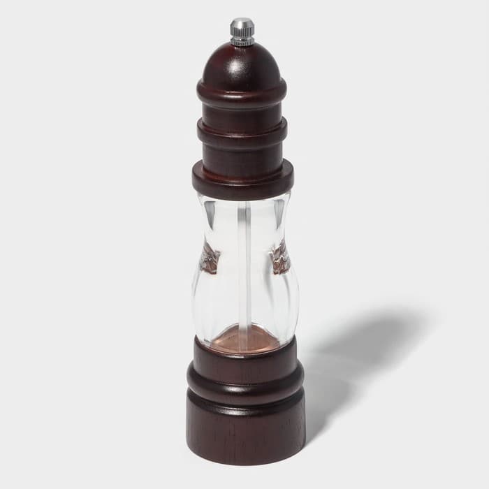 Мельница для специй Доляна «Эстет», 22×5.5 см, керамический механизм, дуб, коричневая