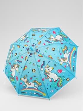 Зонт - трость детский «Радужный единорог», полуавтоматический, 8 спиц, R=39/47 см, d=78 см, МИКС