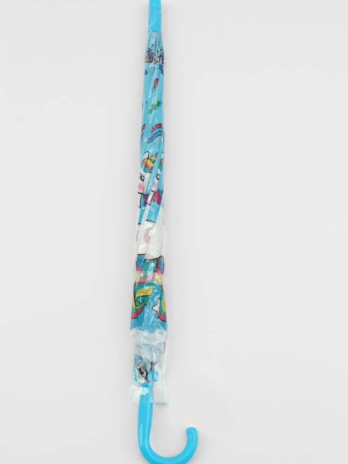 Зонт - трость детский «Радужный единорог», полуавтоматический, 8 спиц, R=39/47 см, d=78 см, МИКС