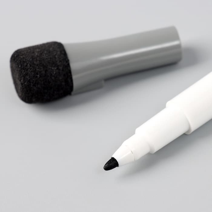 Маркер для доски, узел 1.0 мм, ширина линии 2.0 мм, с магнитом, с губкой, водный, чёрный