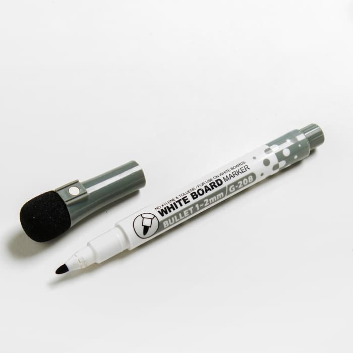 Маркер для доски, узел 1.0 мм, ширина линии 2.0 мм, с магнитом, с губкой, водный, чёрный