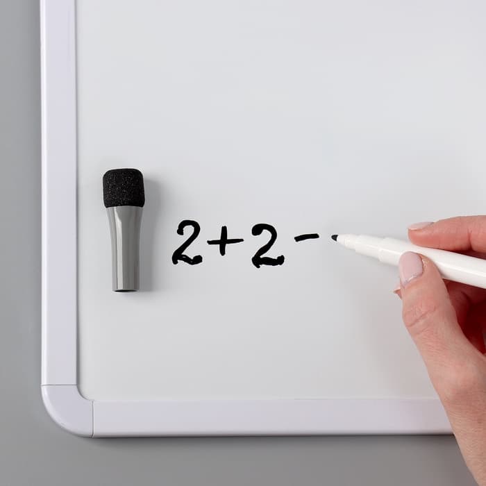 Маркер для доски, узел 1.0 мм, ширина линии 2.0 мм, с магнитом, с губкой, водный, чёрный