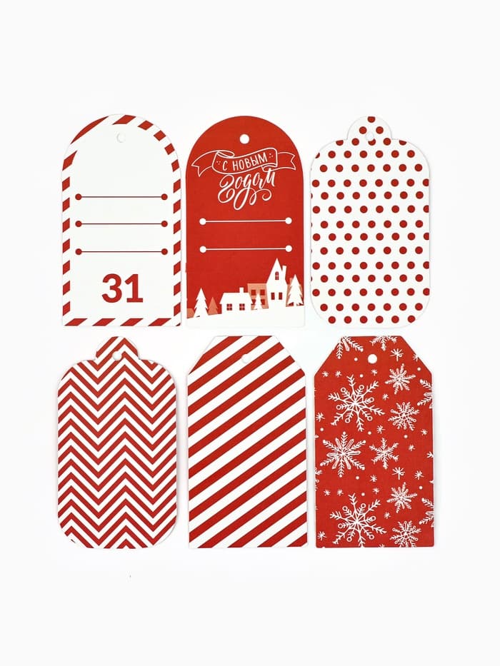 Шильдики на подарки «Незабываемого Нового года», 8×4.5 см, набор 6 шт.