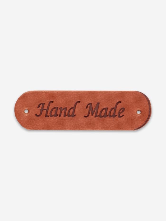 Набор нашивок Hand made, 4.5×1.3 см, 10 шт., коричневые