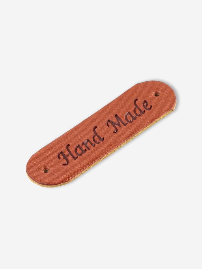 Набор нашивок Hand made, 4.5×1.3 см, 10 шт., коричневые