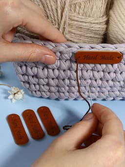 Набор нашивок Hand made, 4.5×1.3 см, 10 шт., коричневые