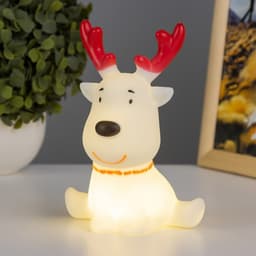 Фигурка световая RISALUX «Олененок с рожками», LED-ночник, 1 Вт, белый, 10.5×8×14 см