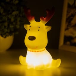 Фигурка световая RISALUX «Олененок с рожками», LED-ночник, 1 Вт, белый, 10.5×8×14 см