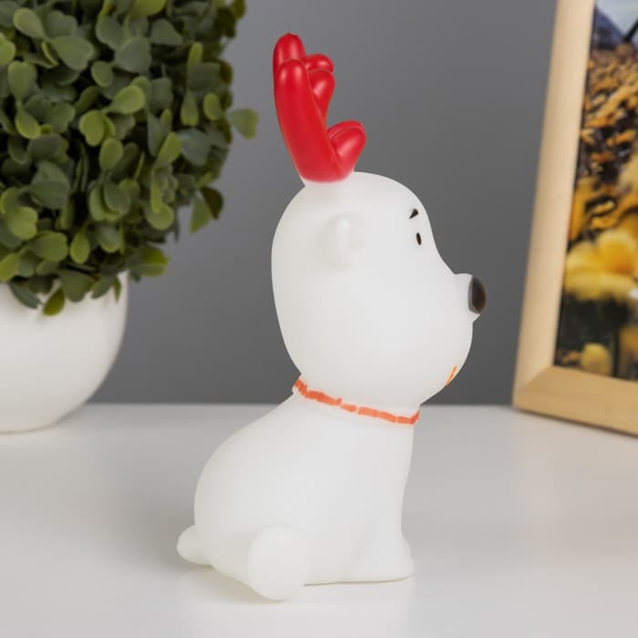 Фигурка световая RISALUX «Олененок с рожками», LED-ночник, 1 Вт, белый, 10.5×8×14 см