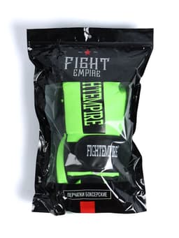 Перчатки боксёрские FIGHT EMPIRE, размер 14 oz, салатовые