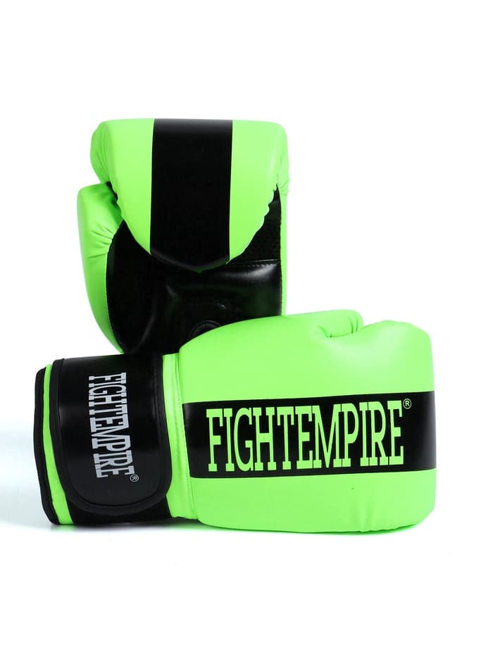 Перчатки боксёрские FIGHT EMPIRE, размер 14 oz, салатовые