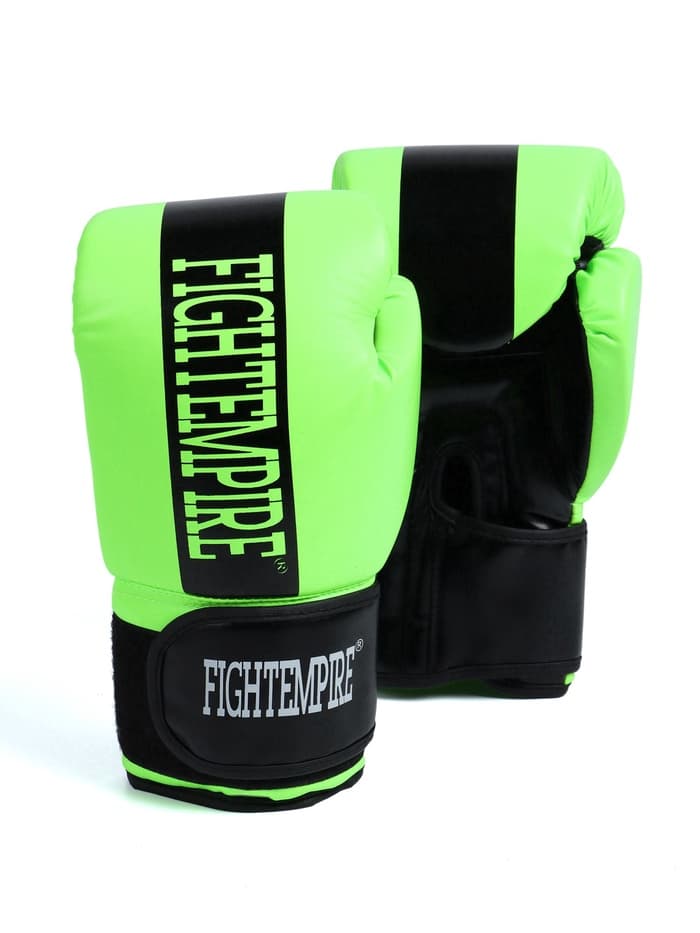 Перчатки боксёрские FIGHT EMPIRE, размер 14 oz, салатовые