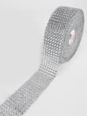 Лента с имитацией страз, 4 см, 9±1 м, цвет серебряный