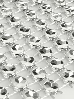 Лента с имитацией страз, 4 см, 9±1 м, цвет серебряный