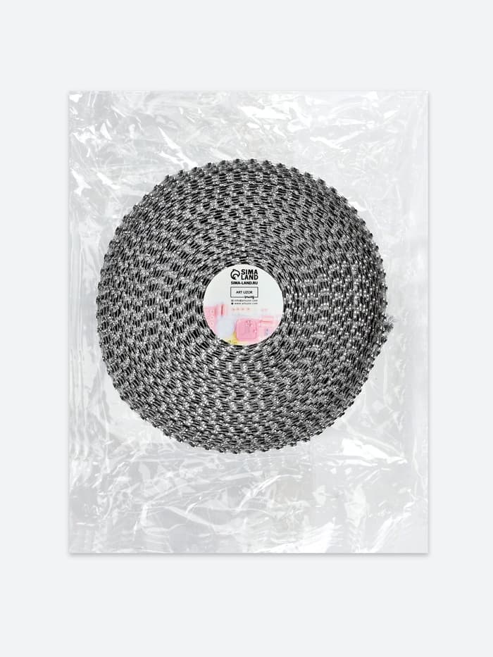 Лента с имитацией страз, 4 см, 9±1 м, цвет серебряный