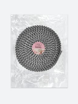 Лента с имитацией страз, 4 см, 9±1 м, цвет серебряный