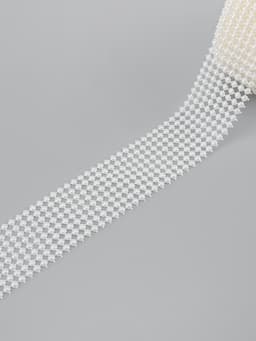 Лента с имитацией жемчуга, 4 см, 9±1 м, белая