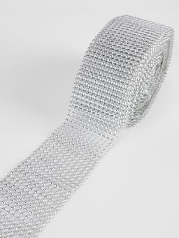Лента с имитацией выпуклых страз, 5.75 см, 9±1 м, цвет серебряный