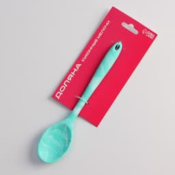 Ложка гарнирная Доляна «Парус», силикон, 20.5 см, голубая