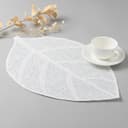 Салфетка сервировочная «Доляна. Листочки», белая, 30×45 см