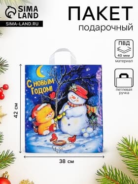 Пакет «Вечерок», полиэтиленовый с петлевой ручкой 38×42 см