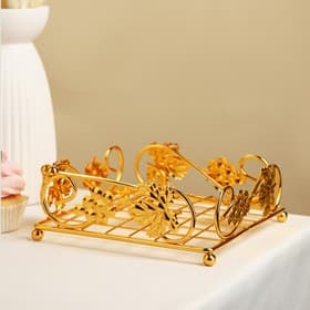 Подставка для салфеток «Виноград», 19×7 см, декоративная, металл, золотистая