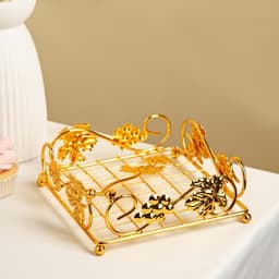 Подставка для салфеток «Виноград», 19×7 см, декоративная, металл, золотистая