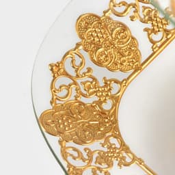 Этажерка-фруктовница квадратная, 2 яруса, 29×29 см, 17×17 см, высота 43 см, стекло, золотистая