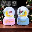 Снежный шар стеклянный «Малышка на месяце», музыкальный, световой, 12×8.5×8.5 см, МИКС