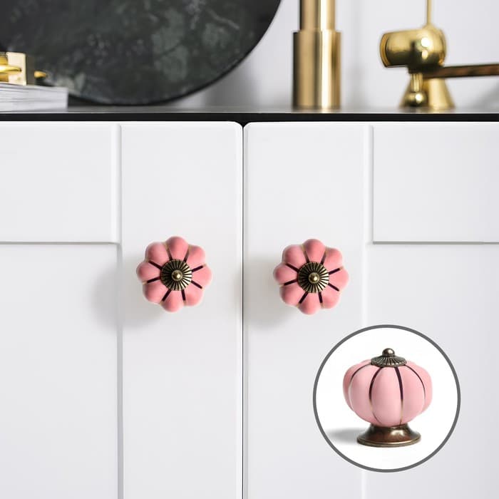 Ручка-кнопка PEONY Ceramics 001, керамическая, пудровая