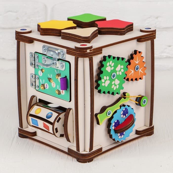 Бизикуб Лесная мастерская «Мир вокруг» со светом, фанера 3-4 мм