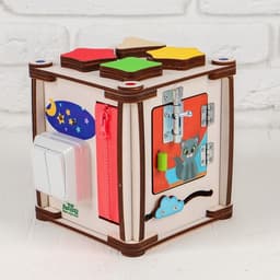 Бизикуб Лесная мастерская «Мир вокруг» со светом, фанера 3-4 мм