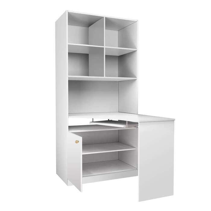 Стеллаж двухсекционный Polini kids Fun 1230 со столом, белый