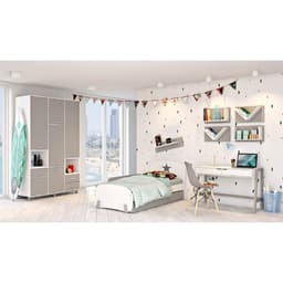 Полка Polini kids Mirum 5Y 800, белый-жёлтая