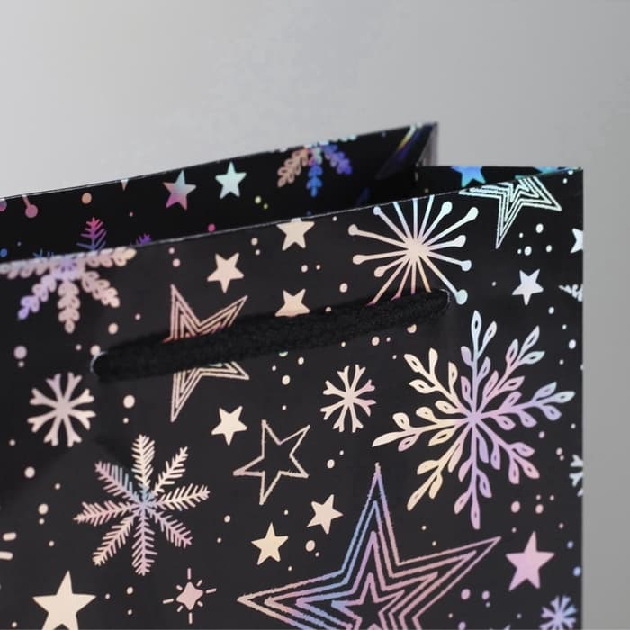 Пакет подарочный голографический новогодний «Волшебного Нового года», S 12×15×5.5 см