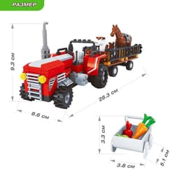 Конструктор Ферма «Трактор с животными», 215 деталей